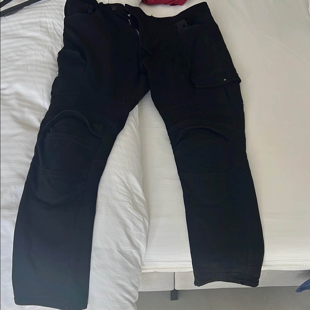 Black Motorcycle Pants with Pad